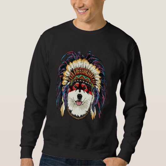 Native American Indian Alaskan Malamute Indigenous スウェットシャツ (正面)