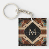 Native American Indian Culture Boho Style Monogram キーホルダー (正面)