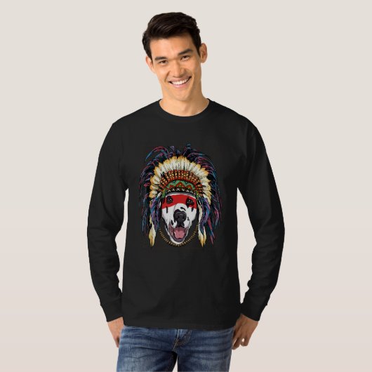 Native American Indian Dalmatian Dog Indigenous Pe Tシャツ (正面フル)