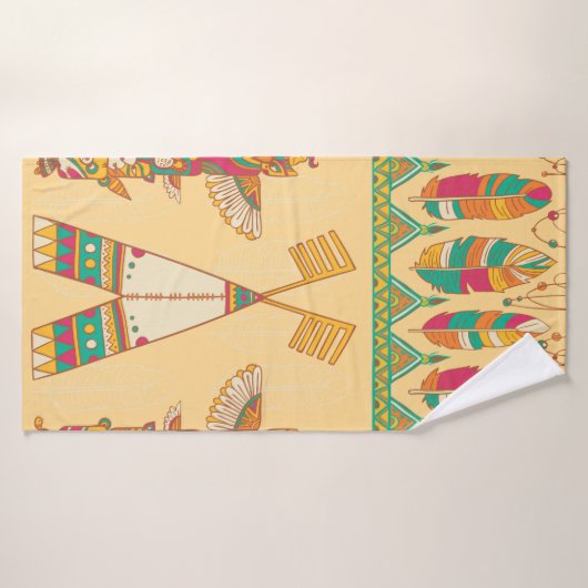 Native american indigenous ornamental seamless pat バスタオル (バスタオル)