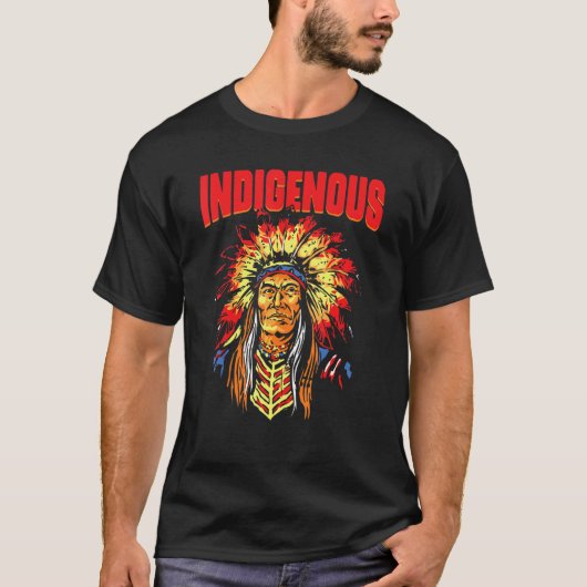 Native American Indigenous Red Hand Indian Blood T Tシャツ (正面)