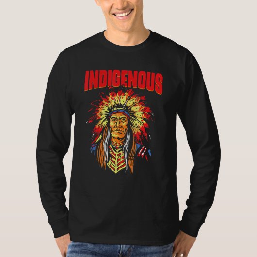 Native American Indigenous Red Hand Indian Blood T Tシャツ (正面)