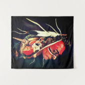 Native American "Kaw Warrior" タペストリー (正面(横))