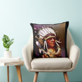 Native American "Kiowa Chief" art クッション (椅子)