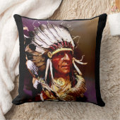 Native American "Kiowa Chief" art クッション (ブランケット)