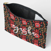 Native American MMIW Red and Black Makeup Bag アクセサリーポーチ (見開き)