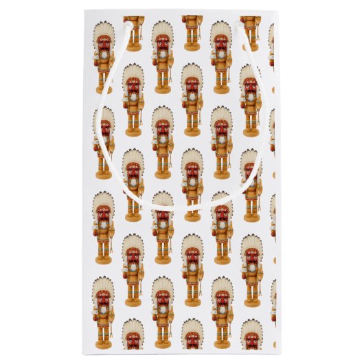 Native American Nutcracker Christmas Gift Bag スモールペーパーバッグ (裏面)