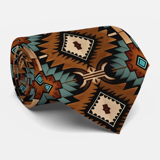 Native American Pattern Indian Culture Boho Style ネクタイ (ロール)