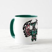 Native American Red Black Haida Art Thunderbird マグカップ (正面左)