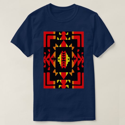 Native American Red Fire Color Blanket Print Tシャツ (デザイン正面)