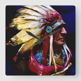Native American Wall Clock スクエア壁時計