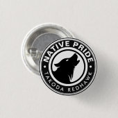 Native American Wolf Logo Personalized Name 缶バッジ (正面&裏面)