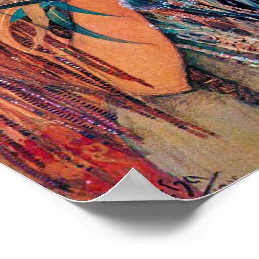 Native American Woman, Mucha ポスター (角)