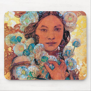 Native American Woman, Mucha マウスパッド