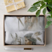 Native American Woman & White Horse Decoupage 薄葉紙 (ギフト)