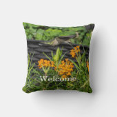 Native Butterfly Weed & Hummingbird Art クッション (正面)