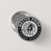 Native Chief Logo Native Pride Personalized Name 缶バッジ (正面&裏面)