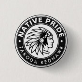 Native Chief Logo Native Pride Personalized Name 缶バッジ (正面)