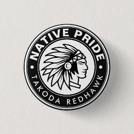 Native Chief Logo Native Pride Personalized Name 缶バッジ