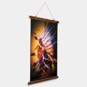 Native Chief Wood Topped Wall Tapestry 吊り下げ型タペストリー (傾斜あり)