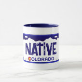 Native Colorado blue license plate mug マグカップ (中央)