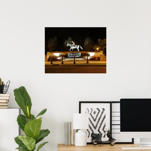 Native Dancer Horse Statue Saratoga Poster ポスター (ホームオフィス)