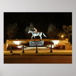 Native Dancer Horse Statue Saratoga Poster ポスター