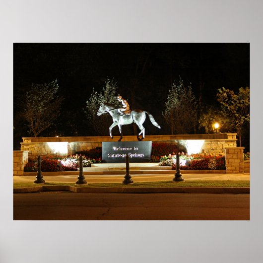 Native Dancer Horse Statue Saratoga Poster ポスター (正面)