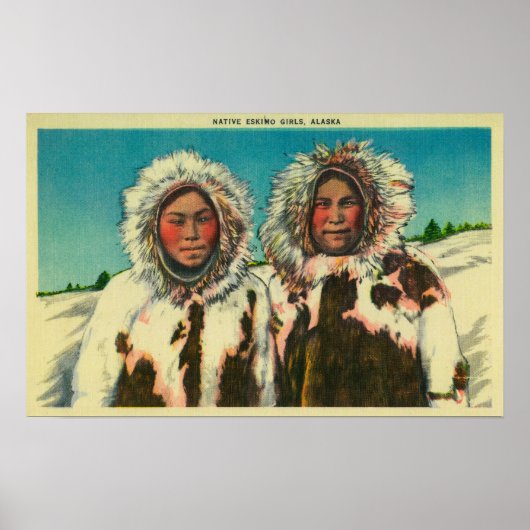 Native Eskimo Girls in AlaskaState ポスター (正面)