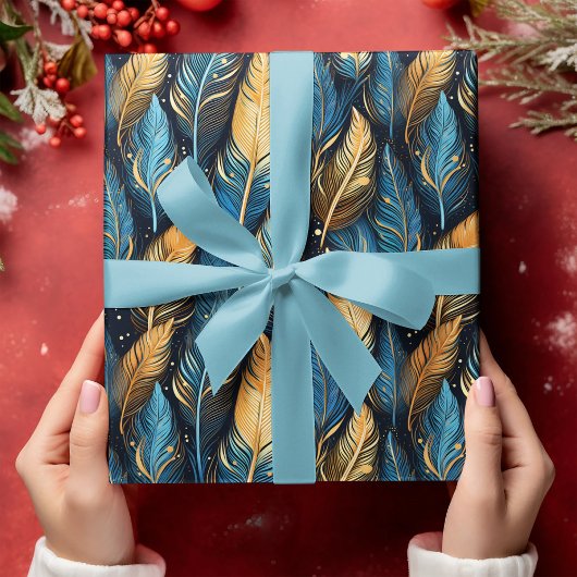 Native Feathers Pattern Tribal Boho Indigenous ラッピングペーパー