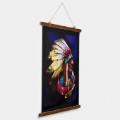 Native "Hunkpapa Chief "original art 吊り下げ型タペストリー (傾斜あり)