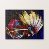 Native "Hunkpapa Chief" rare original art Puzzle ジグソーパズル (横)