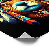 Native Indian Groundhog Native American Indian Fea ポスター (角)