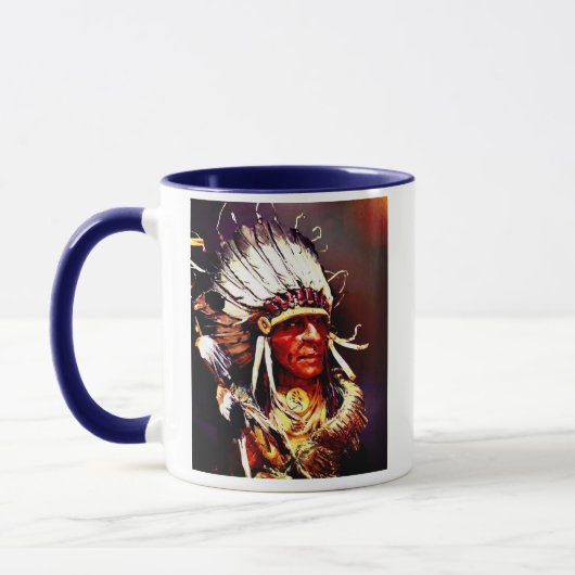 Native Kiowa Chief original art マグカップ (左)