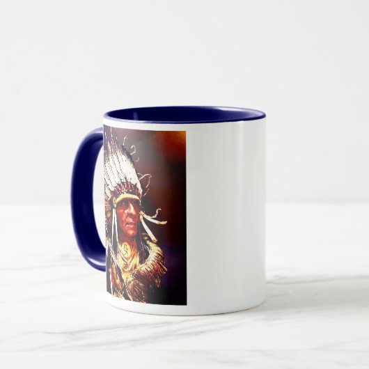 Native Kiowa Chief original art マグカップ (正面左)