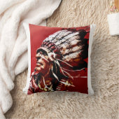 Native "Nez Perce Chief" original art  クッション (ブランケット)