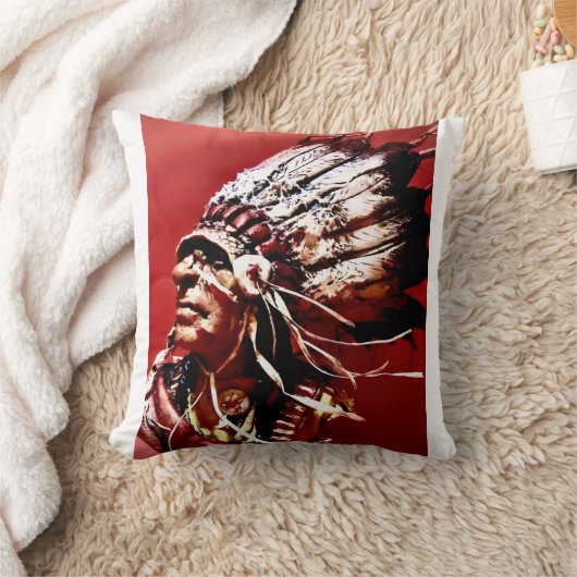 Native "Nez Perce Chief" original art  クッション (ブランケット)