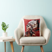 Native "Nez Perce Chief" original art  クッション (椅子)