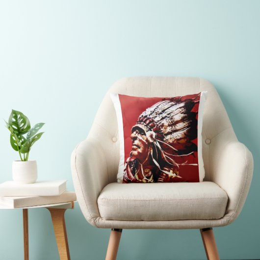 Native "Nez Perce Chief" original art クッション (椅子)