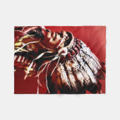 Native "Nez Perce Chief" original art  フリースブランケット (正面(横))