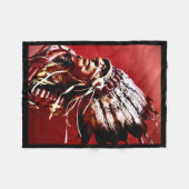 Native "Nez Perce Chief" original art  フリースブランケット (正面(横))