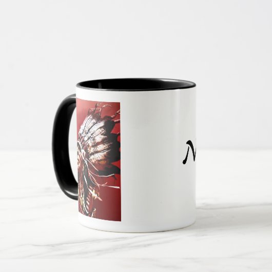Native "Nez Perce Chief" original art Mug マグカップ (正面左)