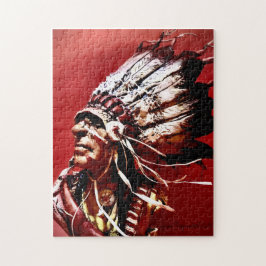 Native "Nez Perce Chief" original art Puzzle ジグソーパズル