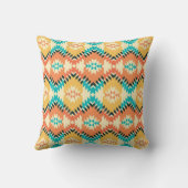 Native Print 16x16 Throw Pillow クッション (裏面)
