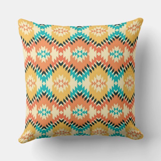 Native Print 20x20 Throw Pillow クッション (裏面)