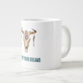 Native Tribal Bull Horns Skull ジャンボコーヒーマグカップ (正面右)