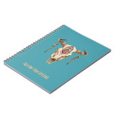 Native Tribal Bull Horns Skull   ノートブック (左側)