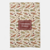Native Tribal Kitchen Towel Custom Name Accent キッチンタオル (縦)