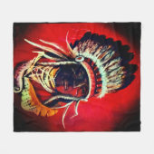 "Native Warrior" フリースブランケット (正面(横))