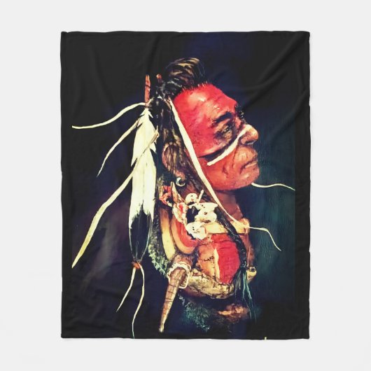 Native Warrior "Kaw" Fleece Blanket フリースブランケット (正面)